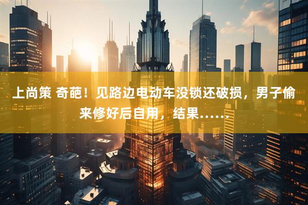 上尚策 奇葩！见路边电动车没锁还破损，男子偷来修好后自用，结果……